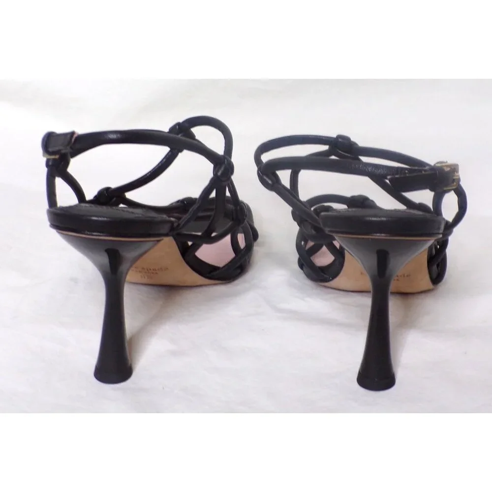 🆕KATE SPADE Coco Slingback High Heel Shoes Leather 8 Black - Picture 9 of 15